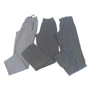 EUC Mens Medium Gray Sweatpants Bundle Hanes Athleticworks Drawstring Pockets